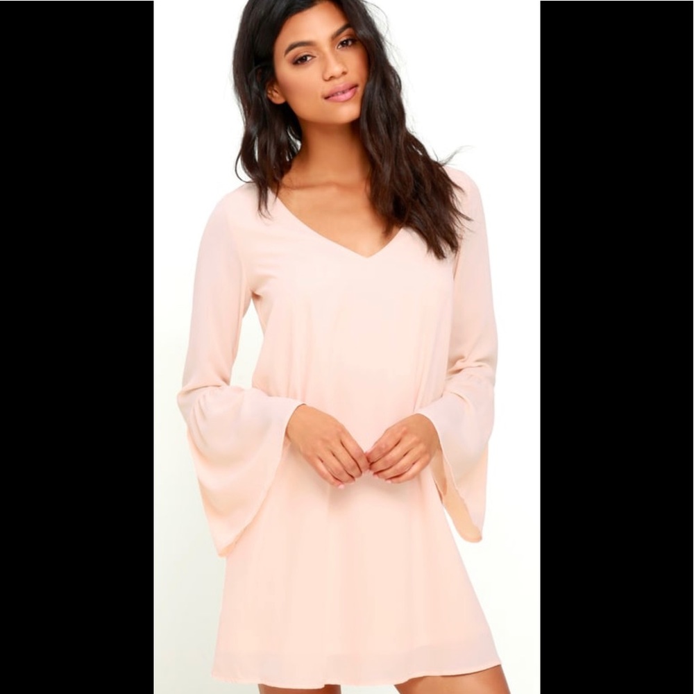 Far Wanderings Bell Sleeve Shift Dress